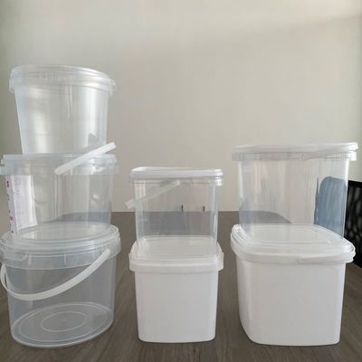 食品品目 透明なプラスチックバケツ 熱伝送印刷と防腐シール