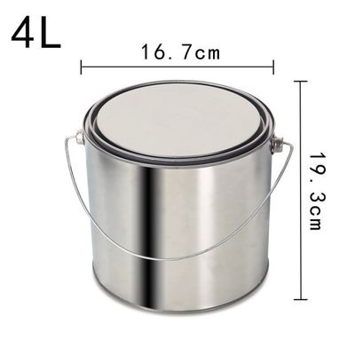 1L-5L 塗料とソースのハンドルまたはハンドルなしのオプションのためのオーダーメイドの丸い金属バケツボトル