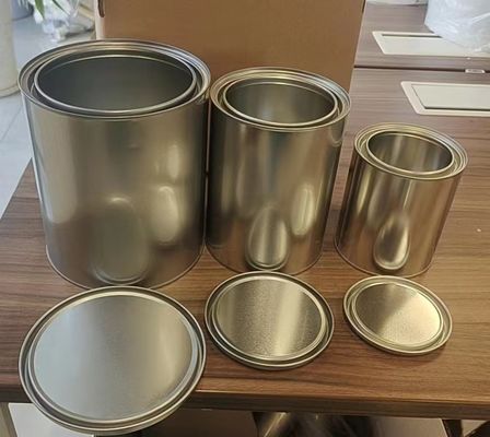 1L-5L 塗料とソースのハンドルまたはハンドルなしのオプションのためのオーダーメイドの丸い金属バケツボトル