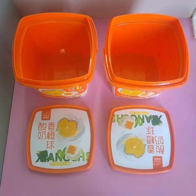 改ざん防止 小型 白いヨーグルト バケツ 500ml 750ml 1L 食品用 収納容器 蓋付き