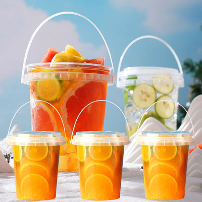 カスタマイズ 食品配送容器 プラスチックバケツ 白/透明/カスタマイズ