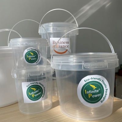 トランスペアレント トー・ゴー コンテナ 防犯蓋付きプラスチックバケツ