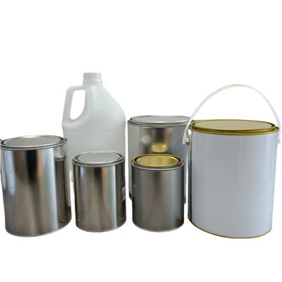 包装をカスタマイズ 丸い金属瓶 1L-5L 塗料とソースのハンドル