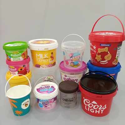 食品用安全プラスチックバケツ 1L - 25L タンパー蓋付きバケツ