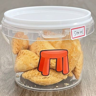 ヨーグルト キャンディー バン プラスチック バケツ 300ml 500ml 1L 白い容器 蓋付き