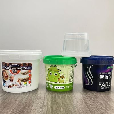 ヨーグルト キャンディー バン プラスチック バケツ 300ml 500ml 1L 白い容器 蓋付き