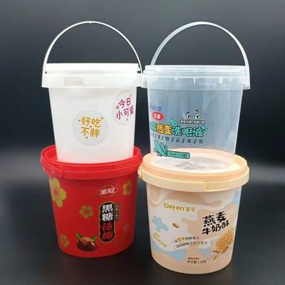 白色 カスタマイズされたLOGO プリント 透明なプラスチックのバケツ ポップコーンバケツ